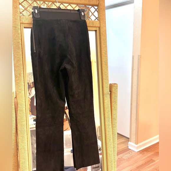 Stella Nova,Copenhagen, Luxury, Pure Sheep Suede,Straight Pants,Black,Size 34/4 - Picture 2 of 13